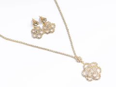 Conjunto Strass Flor Golden - comprar online