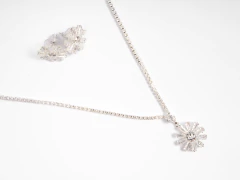 Conjunto Strass Flor Silver - comprar online