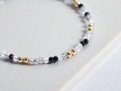 Pulsera Bolitas Cristal Dorado - comprar online