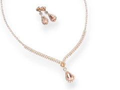 Conjunto 2 Piezas Gota Strass Rose
