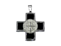 Dije Cruz esmaltada San Benito Reversible