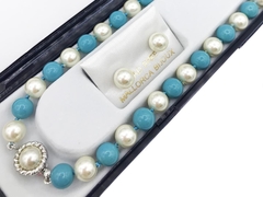 Perla de Mallorca Blanco/Turquesa 2 piezas