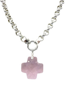 Conjunto Cruz Cristal Rosa - Mallorca Joyas - Joyería en Córdoba 