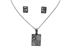 Conjunto Rectángulo Circón y Strass - tienda online
