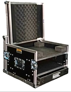 Case rack 4u + gaveta e mesa de som