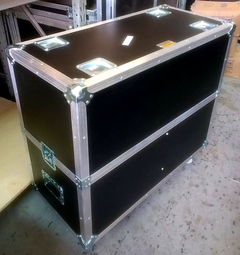 2 Cases Duplos Electrovoice EV Elx115 com suporte empilhamento e rodas