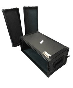 Case rack 5u prof. 30cm Black com bandeja de metal e trilho de fixação frente e tras