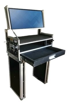 Case Rack Para Monitor + 2u + Gaveta (vira Mesa De Ediçao)