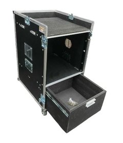Case Rack, 8u + Mesa + Gaveta. Tampa Que Vira Bancada Preto - comprar online