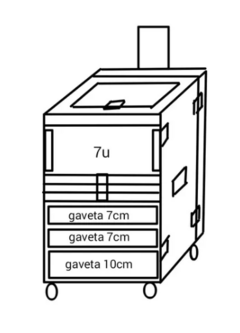 Rack Para Ui24 + 3u + 6 Bases + 3 Gavetas + Comp Roteador MLZF