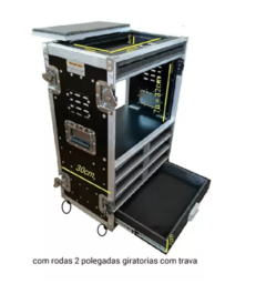 Rack Ui24 + 3u + 6 Bases + Gav + Tablet Rodas E Alça Telesc MLZF