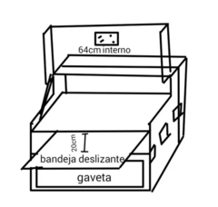 Case Rack Monitor 64cm + Bandeja Deslizante + Gaveta MLZ
