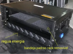 Flight Case Rack 4u Black Com Sistema De Energia MLZF - Universalcases