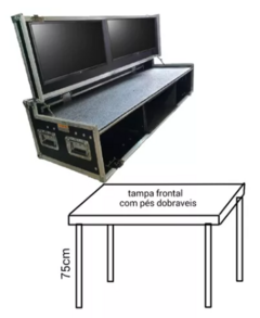 Case Rack Para 2 Monitores + Cpu + 5u Com Tampa Vira Mesa MLZ - comprar online