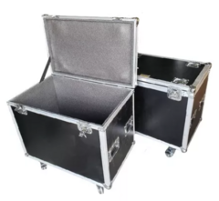 2 Cases Bau 80 X 50 X 60cm Com Rodas E Suporte Empilhamento MLZF