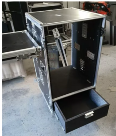 Case Rack 15u + Gaveta Com Tampas Que Viram Bancada E Rodas MLZF na internet