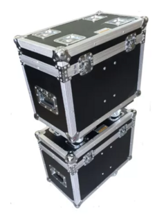 2 Cases Duplos Para Moving Caleidoscopio 4 X 25w Com Rodas MLZF