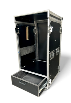 Case rack 12u + mesa + gaveta 15cm ajustavel - Universalcases