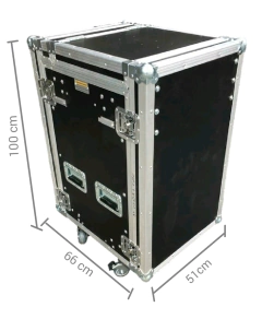 Case rack 12u + 2 gavetas com tampa para monitor - Universalcases