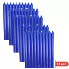 Velas Palitos AZUL ROYAL Atacado 50 Unidades Premium
