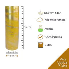 Vela 7 Dias Especial AMARELA COM OURO - comprar online