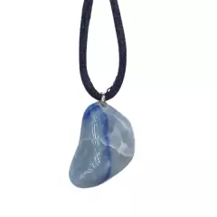 Cordão Hippie Colar Signos Aquário De Pedra Quartzo Azul