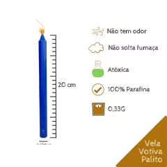 Velas Palitos AZUL ROYAL Atacado 50 Unidades Premium - comprar online