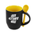 Caneca Cerâmica Mágica com Colher 325ml Diversas cores Interior Azul, Verde, Vermelho, Rosa, Laranja, Amarelo, Preto Ref Caneca-mágica-colher na internet