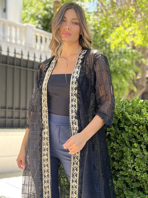 Kimono Encaje Con Guarda VT 1746