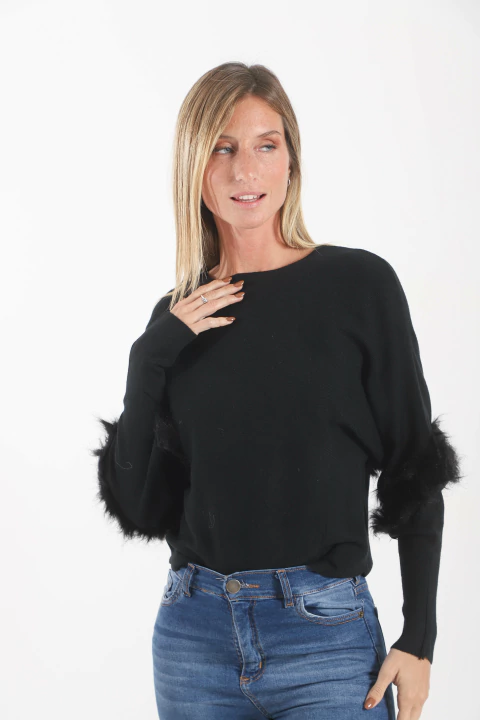 Sweater Bremer Amplio Con Piel En Manga KUMIN vtl 555 - comprar online