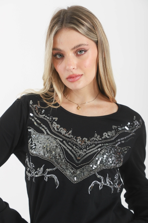 Remera Manga Larga Bordada VTK70043 - comprar online