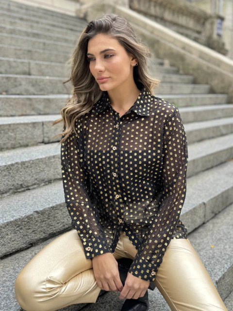 Camisa Gasa Lunares VTK 2094