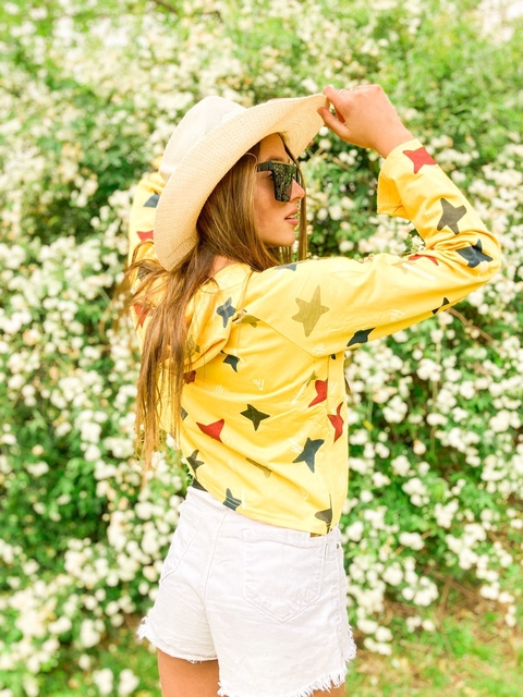 Buzo Capucha Engomado Estrellas VALLE AMARILLO