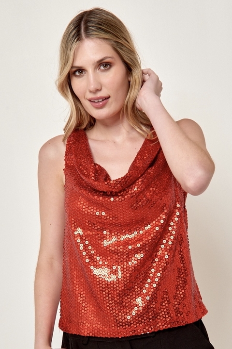 Musculosa Lentejuelas Con Glitter VTK4072