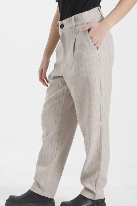 Pantalon Sastrero Rayado Pinzas FEDERICA - comprar online