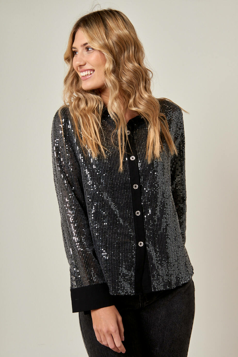 Camisa Lentejuelas Rayada VTK 2144