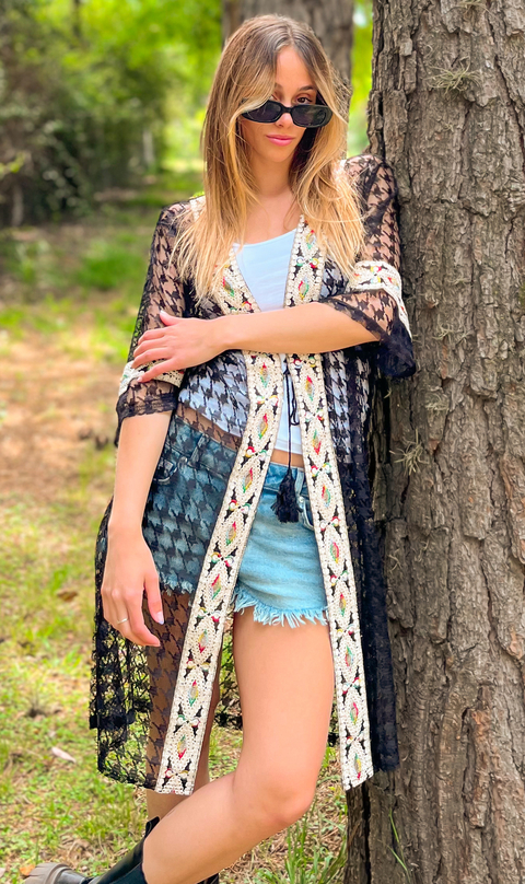 Kimono Encaje Con Guarda VT1469