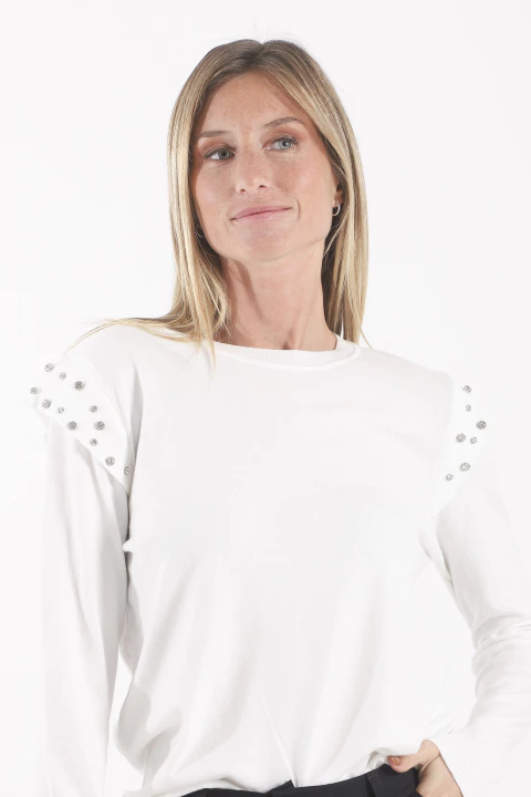 Sweater Volado Con Piedra VTL639