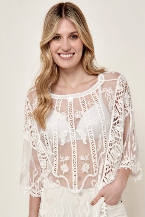 Camisola Tul Con Bordado VTCH5079