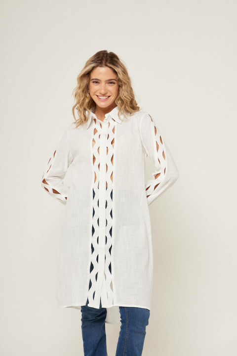 Camisa Lino Con Guardas VTK 2175