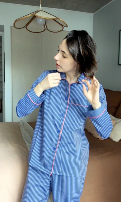 PIJAMA RAYAS CLASICO - MUJER - comprar online