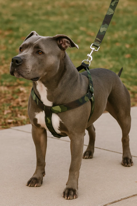 Arnés + Correa Acolchada Camuflada Perros grandes (pitbull) - comprar online