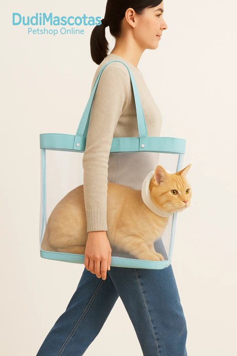 Bolso transportador transparente para gatos