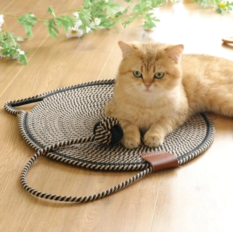 Rascador redondo para gatos (alfombra o colgante)