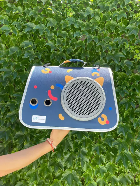 Bolso transportador para gatos con visor y bolsillo (estampado)