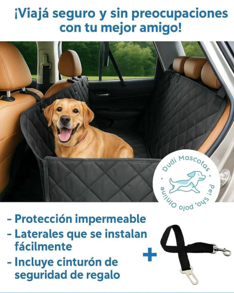  funda asiento auto para perros impermeable con laterales