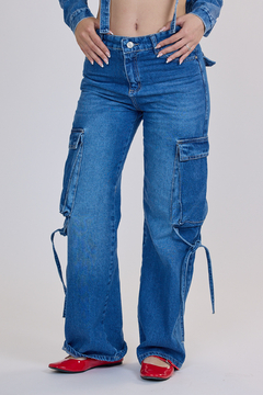 Jean cargo azul Lali