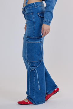 Jean cargo azul Lali - comprar online
