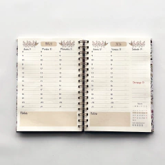Agenda Semana a la Vista 2026 "Love Roses" Formato Vertical - tienda online