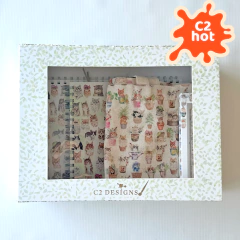 Combo Caja Grande: Cuaderno Kitten + Roller Pen + Planificador semanal + Tote Bag +Caja Grande